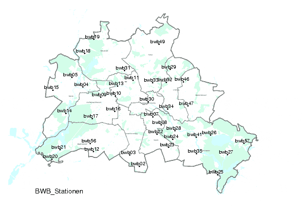 Niederschlagsmessung der BWB Stationen